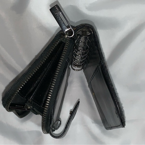 FENDI black FF logo jacquard/leather FULL TIME AGENDA wallet CLUTCH - Picture 12 of 16